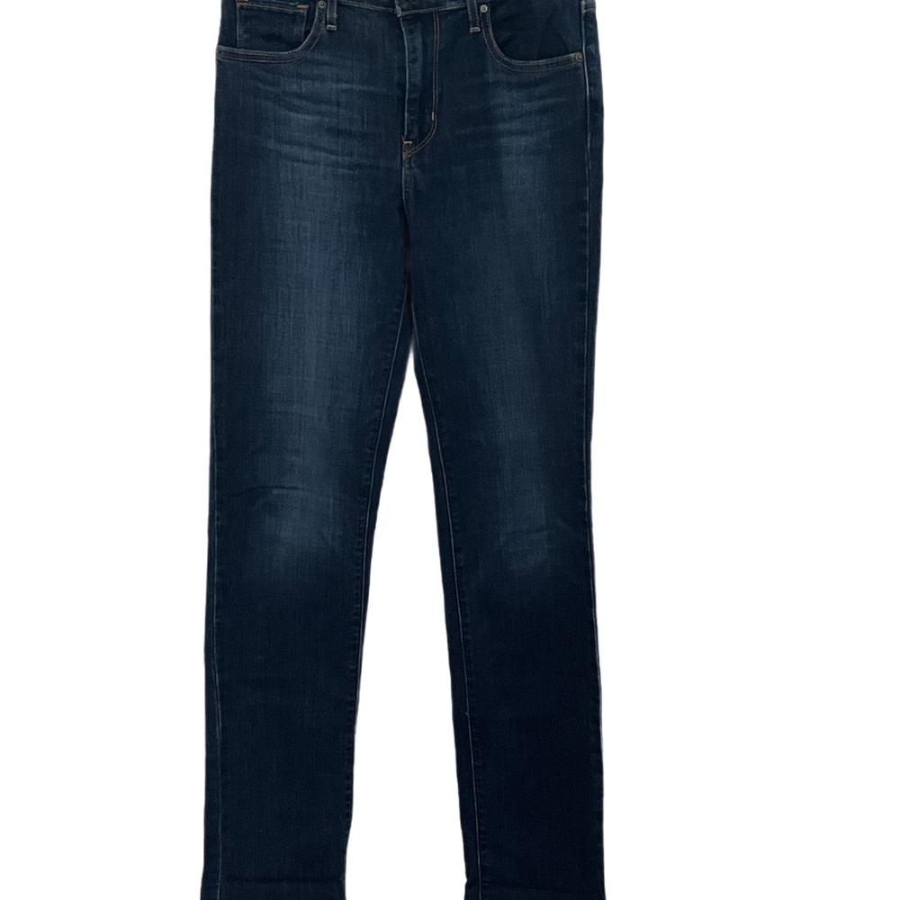 # 14-Levi's 721 Blue High Rise Skinny Jeans with Rich Indigo Hue